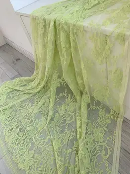 1,5 X 1,5 Metros/Parte Verde da Flor de Laço de Tecido com Bordado Floral Chantilly Gaze para Decoração de Casa,Vestido de Noiva,Vestido de baile