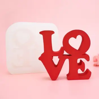 3D Alfabeto AMOR Aromaterapia Silicone Vela Moldes DIY Handmake Dia dos Namorados Criativo Bolo de Chocolate, Decoração do Molde